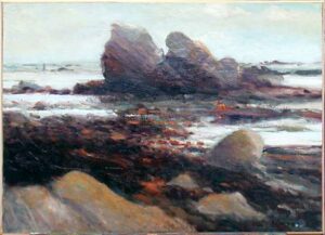 Rochers à marée basse - Huile sur toile - 73 x 54 cm