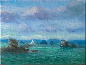 Baie de Morlaix - Huile sur toile - 18 x 24 cm